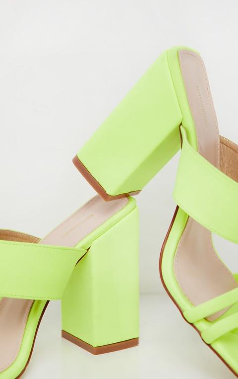 neon chunky heels