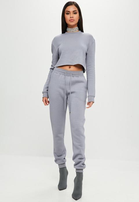 Carli Bybel X Missguided Grey Joggers, Grey