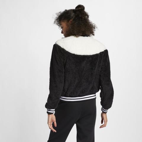 Sportswear Chaqueta Bomber De Tejido Sherpa - Mujer - Negro de Nike en 21 Buttons