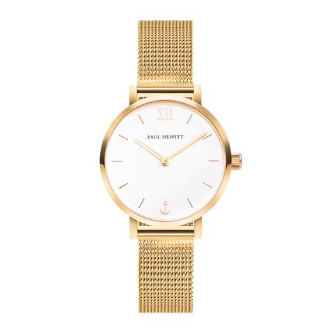 Montre Sailor Line Modest White Sand Ip Doré Bande Mesh Ip Doré