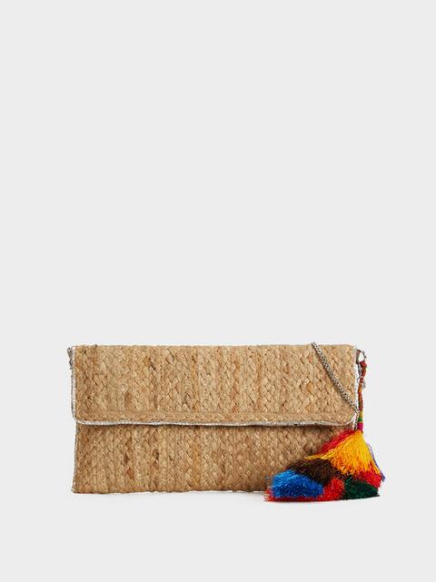 Bolso De Mano Efecto Rafia