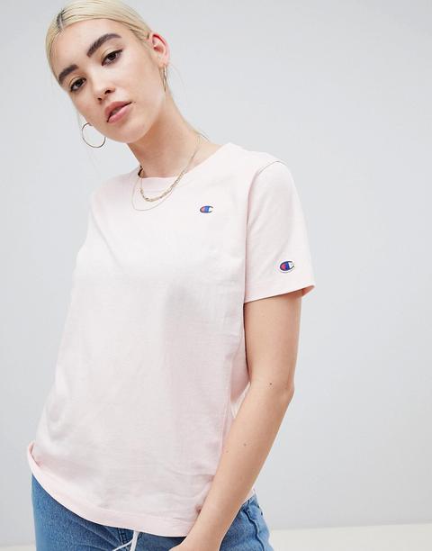 Champion - T-shirt Con Logo Piccolo - Rosa