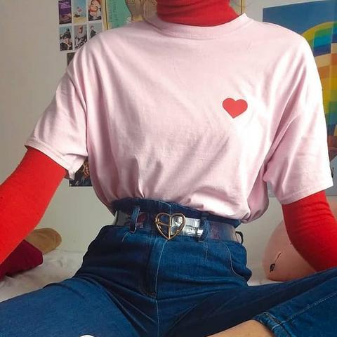 Transparent Heart Buckled Belt