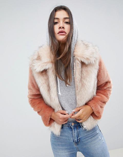 Chaqueta De Piel Sintética En Contraste De Asos Design