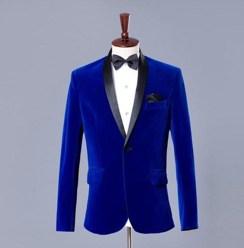 Royal blue velvet outlet suit mens