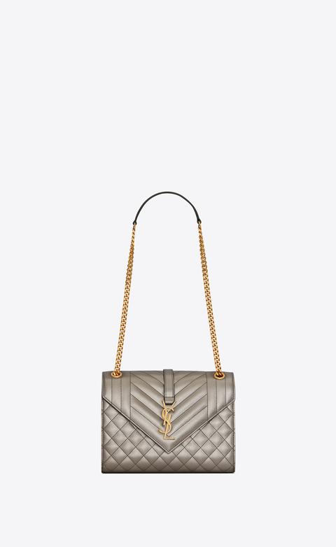 Envelope Medium Bag In Iridescent Mix Matelassé Grain De Poudre Embossed Leather