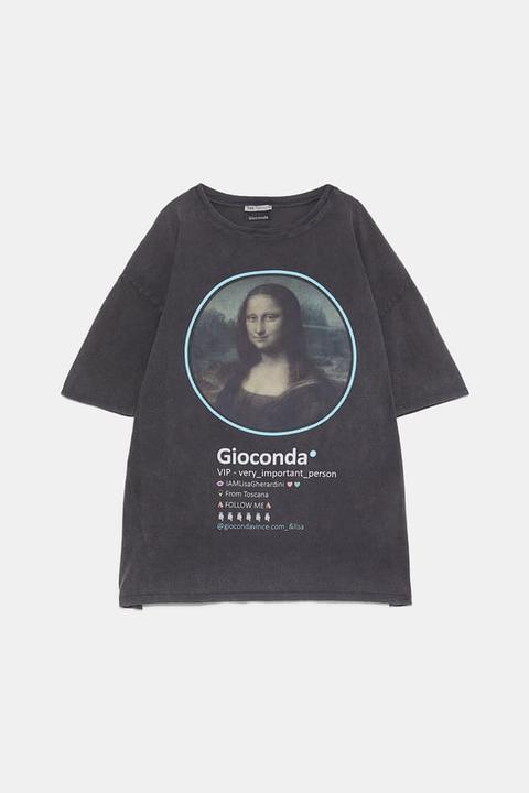Mona Lisa T-shirt from Zara on 21 Buttons