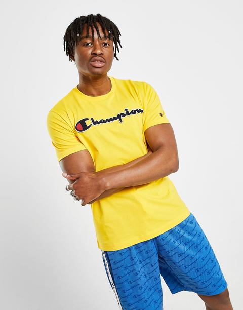 Champion Camiseta Boucle Script, Amarillo