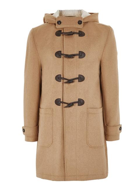 Camel Duffle Coat With Wool