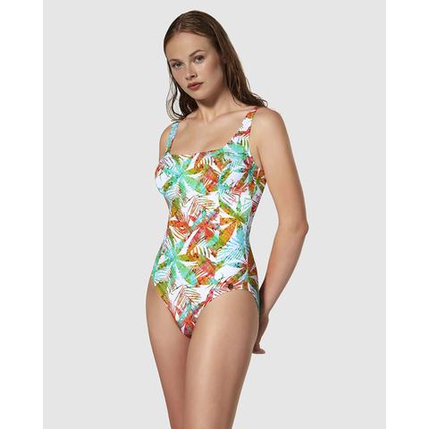 Carey - Bañador De Mujer Con Escote Cuadrado Y Estampado Floral