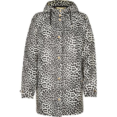 animal print raincoat with hood