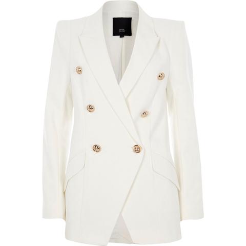 White Double Breasted Tuxedo Jacket