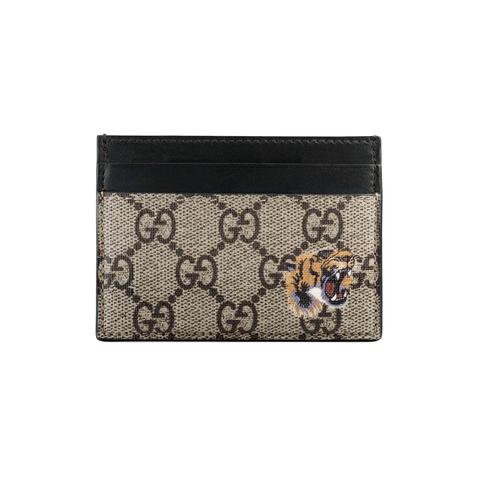 Portacarte In Tessuto Gg Supreme Con Stampa Tigre