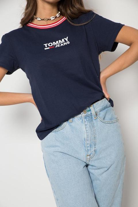 Tommy Hilfiger Stripe Neck Tee