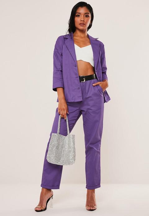 Purple Co Ord Twill Button Through Shirt