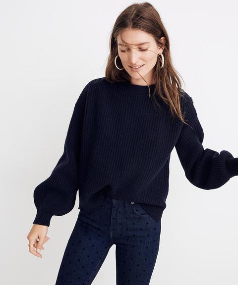 button shoulder sweater