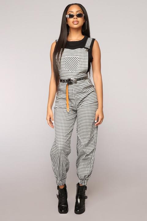 Sunday Daze Overalls - Black/white