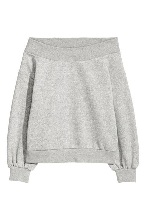 H & M - Felpa A Spalle Scoperte - Grigio