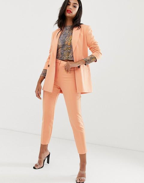 Asos Design Cantaloupe Slim Suit Trousers-pink