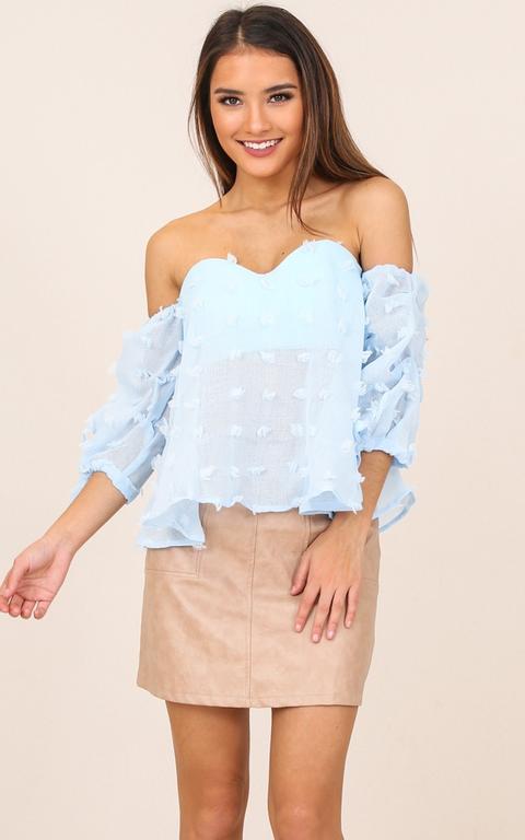 No Stopping Me Top In Pale Blue
