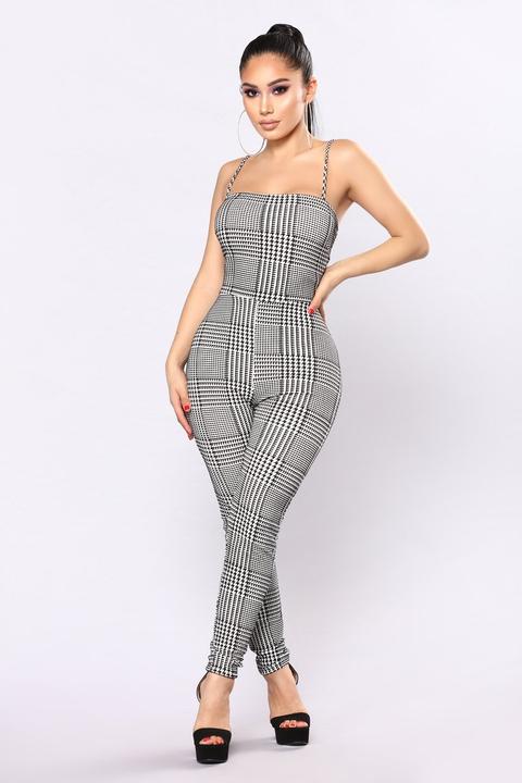The Coolest Chick Jumpsuit - Black/white