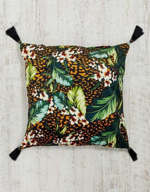 Asos Supply Animal & Leaf Cushion Cover-multi