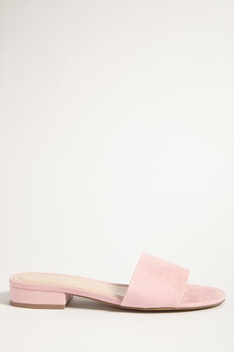 Faux Suede Slide Sandals