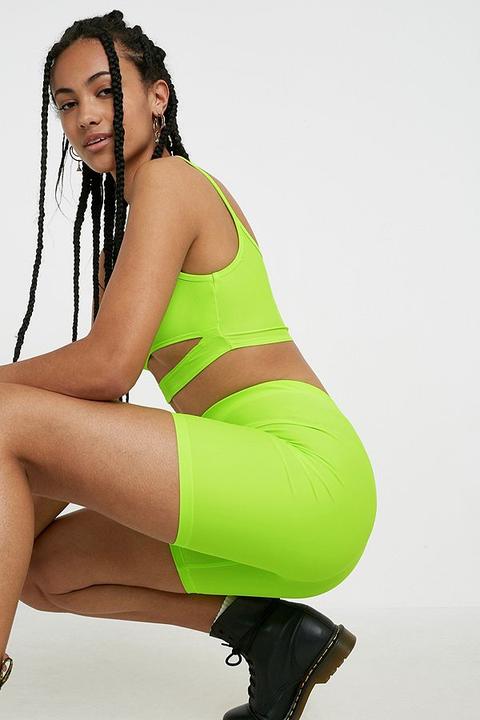 Motel Lime Cycling Shorts - Green Xs At Urban Outfitters