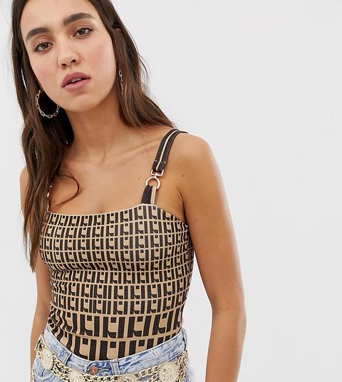 River Island Cami Body In Logo Print