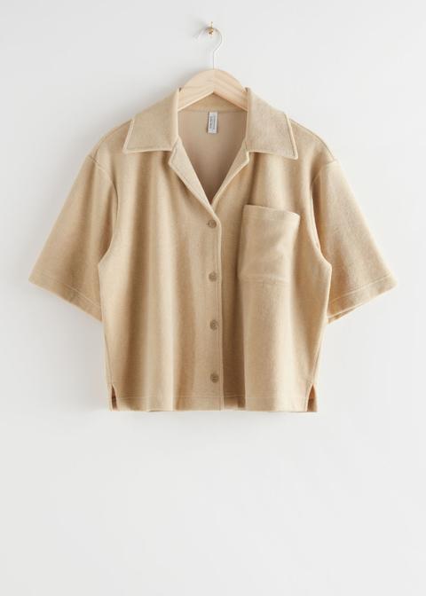 Boxy Bowling Shirt - Beige