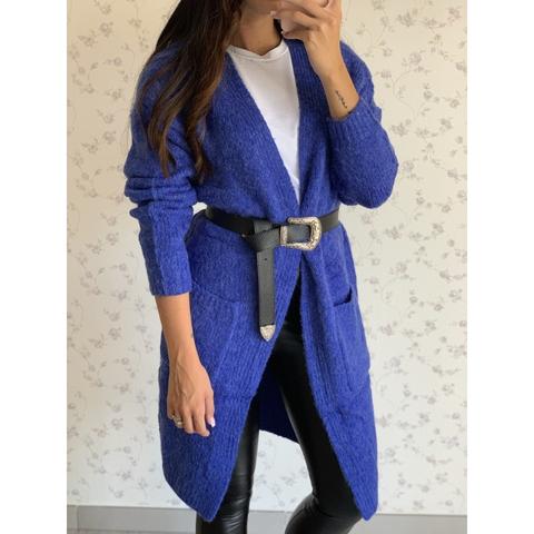 Maxi Cardigan Blu Elettrico