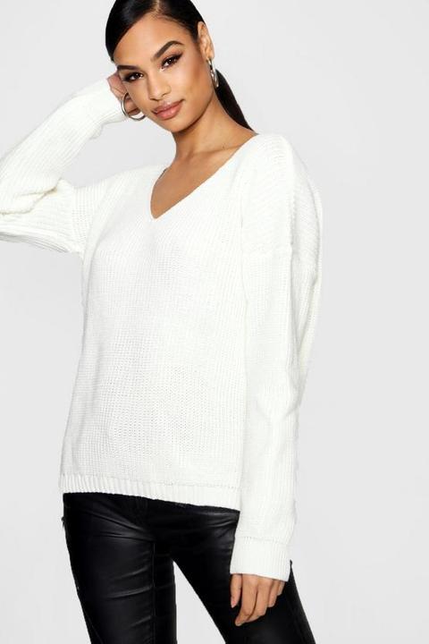 Oversized V Neck Jumper