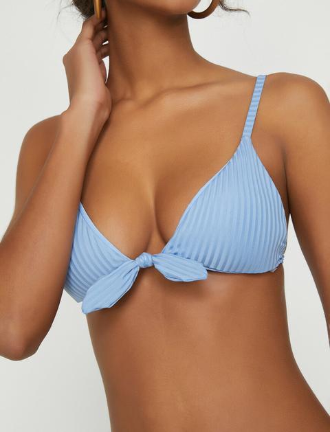 Desenli Bikini Üstü Bebek Mavi