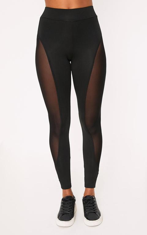 Saskia Black Mesh Side Panel Leggings 