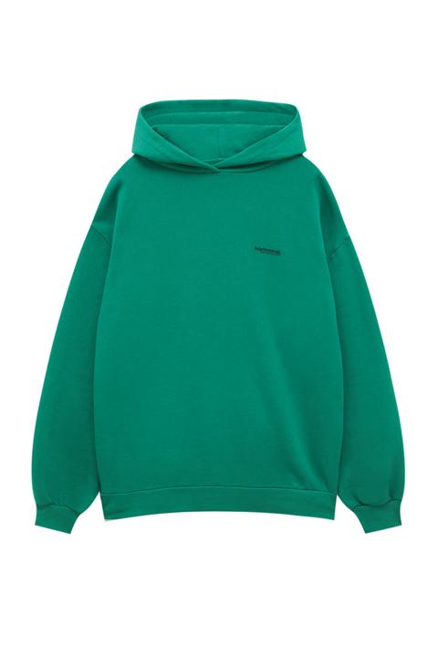 Sudadera Básica Verde Capucha