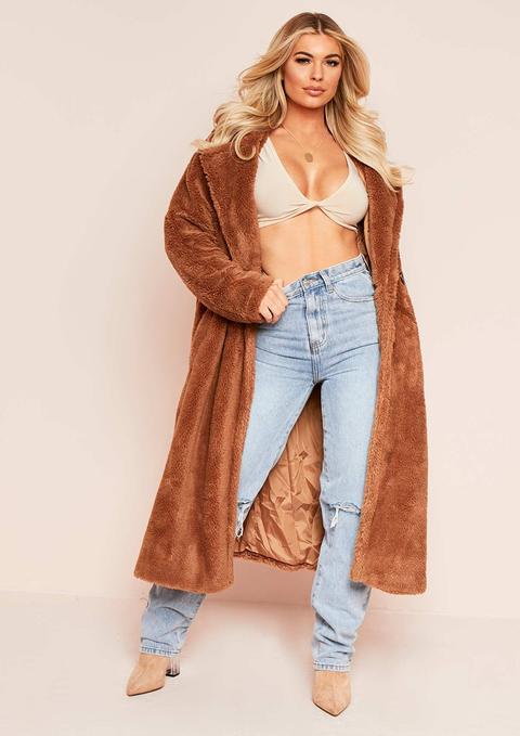 Kaydence Oversized Brown Teddy Faux Fur Coat