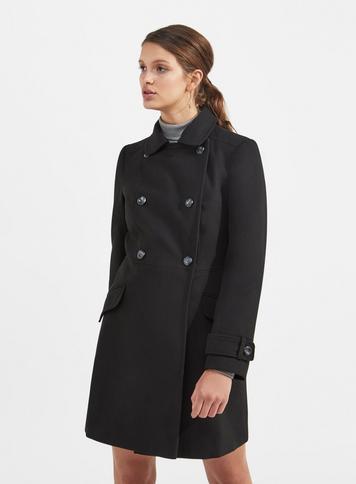 Womens Black Pea Coat, Black