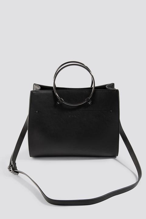 Metal Handle Shopper Black