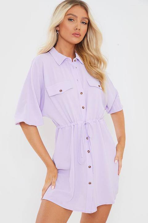 lilac shirt dress