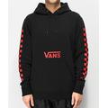 vans drop v black & red hoodie