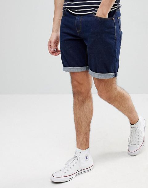 Shorts Vaqueros De Corte Slim En Añil De Asos-azul