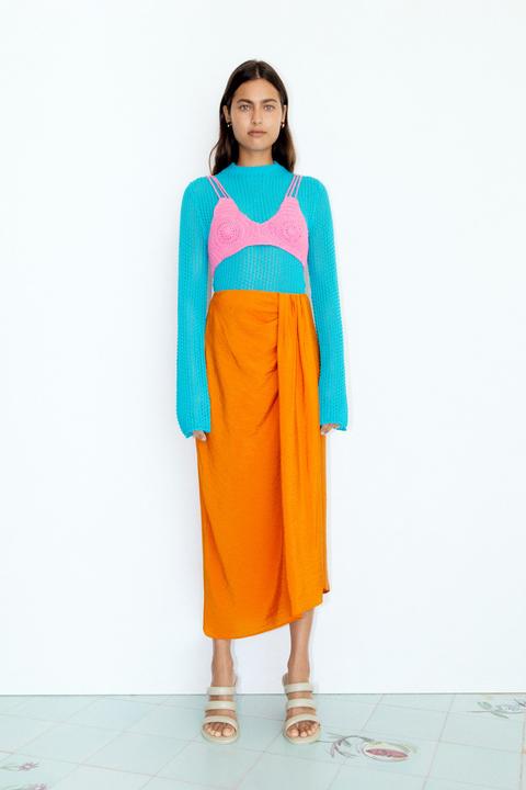 Falda Midi Frunce
