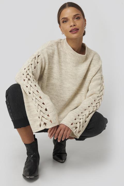 Detailed Sleeve Knitted Sweater