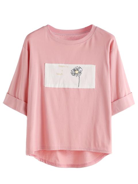 T-shirt Con Disegno E Scritta