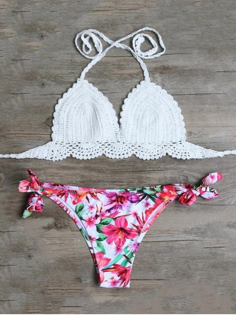 Floral Ganchillo Set Bikini