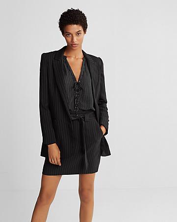 Ticking Stripe Boyfriend Blazer