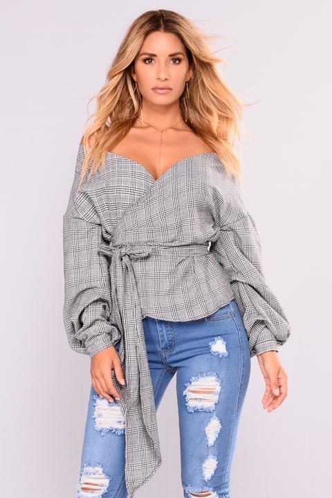 Seriously Bubble Sleeve Top - Black/white