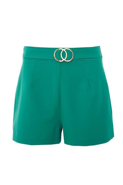 Jade Green Blue Buckle Shorts