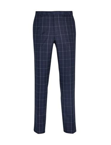 Mens 1904 Astaire Navy Check Suit Trousers*, Blue