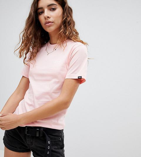 Camiseta Rosa Con Logo Pequeño Exclusiva De Vans